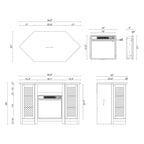 Meuble TV console 44,8 avec foyer électrique 18 et étagères - Non disponible