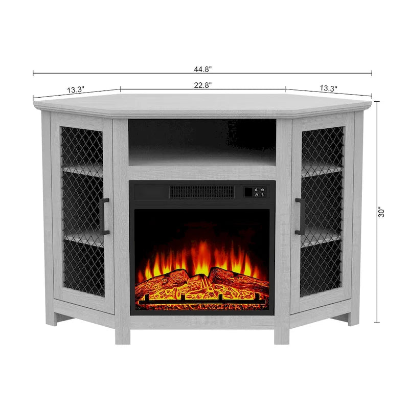 Meuble TV console 44,8 avec foyer électrique 18 et étagères - Non disponible