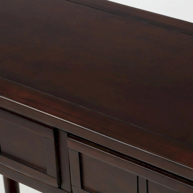 Console moderne avec deux tiroirs et une étagère inférieure