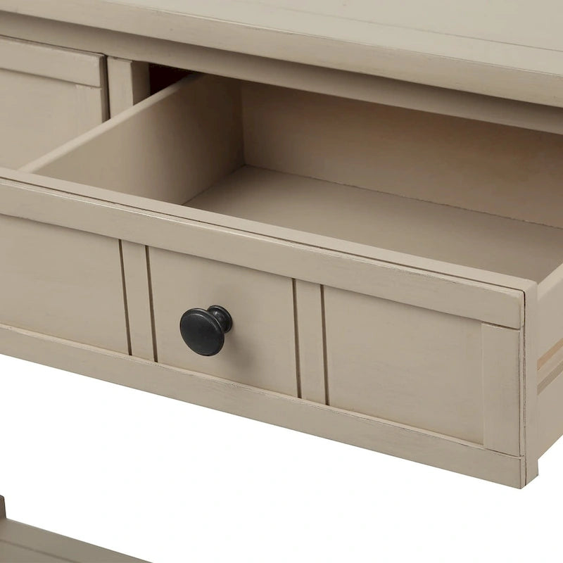 Console moderne avec deux tiroirs et une étagère inférieure