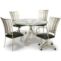 Somette Ashton Brushed Nickel/ Glass Dining Table - Top: 47 x 48 x 48 - Base: 29.33 x 32.99 x 32.99