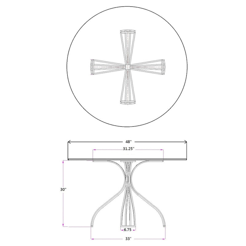Table de salle à manger Somette Ashton en nickel brossé et verre - Plateau : 47 x 48 x 48 cm - Piètement : 29,33 x 32,99 x 32,99 cm
