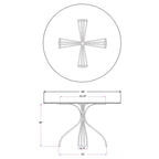 Table de salle à manger Somette Ashton en nickel brossé et verre - Plateau : 47 x 48 x 48 cm - Piètement : 29,33 x 32,99 x 32,99 cm