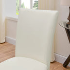 Chaises de salle à manger en similicuir ou table de salle à manger ronde en verre