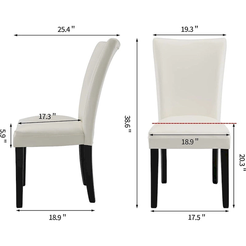 Chaises de salle à manger en similicuir ou table de salle à manger ronde en verre
