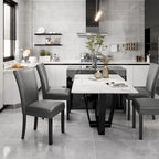 Chaises de salle à manger en similicuir ou table de salle à manger ronde en verre