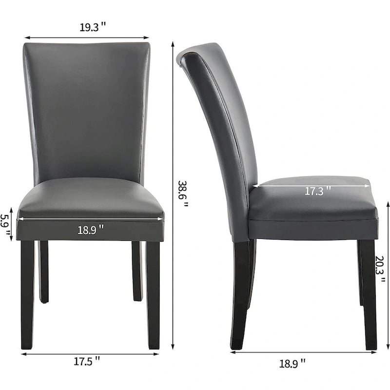 Chaises de salle à manger en similicuir ou table de salle à manger ronde en verre