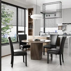 Chaises de salle à manger en similicuir ou table de salle à manger ronde en verre