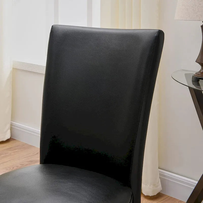 Chaises de salle à manger en similicuir ou table de salle à manger ronde en verre