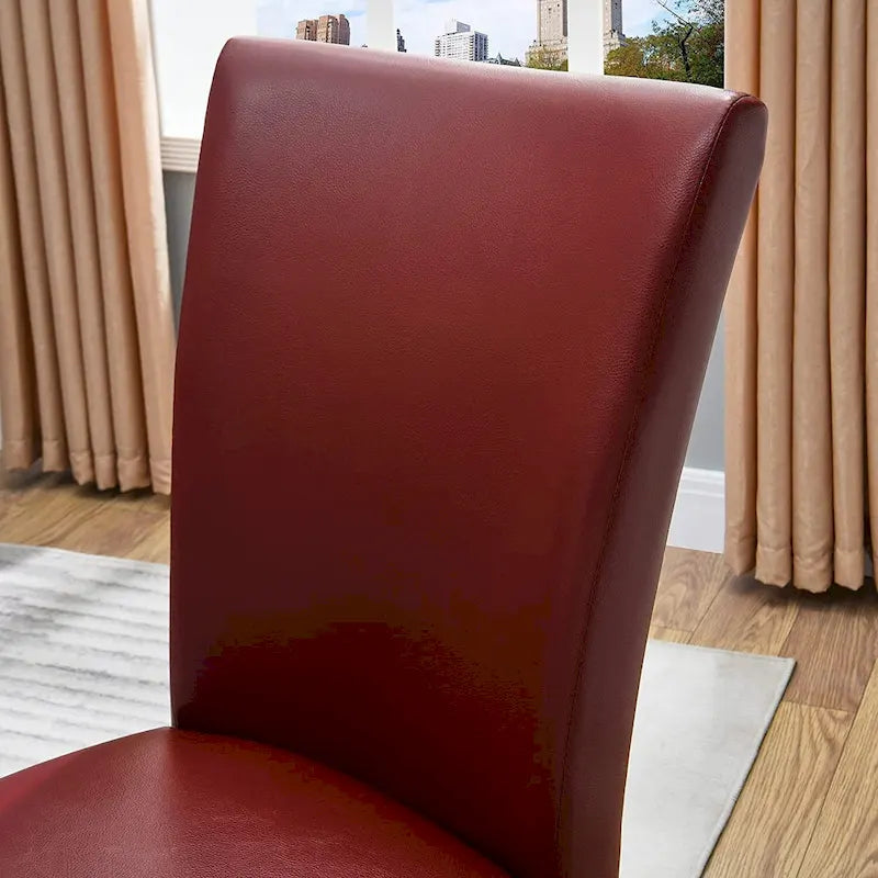 Chaises de salle à manger en similicuir ou table de salle à manger ronde en verre