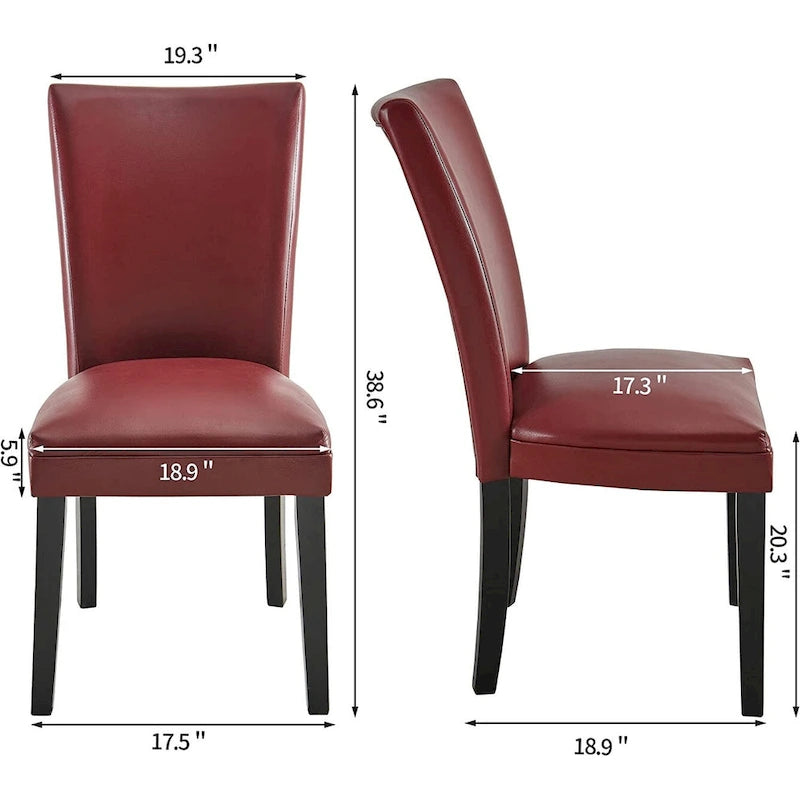 Chaises de salle à manger en similicuir ou table de salle à manger ronde en verre