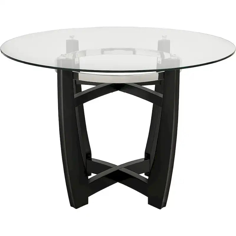 Chaises de salle à manger en similicuir ou table de salle à manger ronde en verre