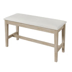 Ensemble de salle à manger demi-ronde en bois 6 pièces avec banc long et 4 chaises, style moderne