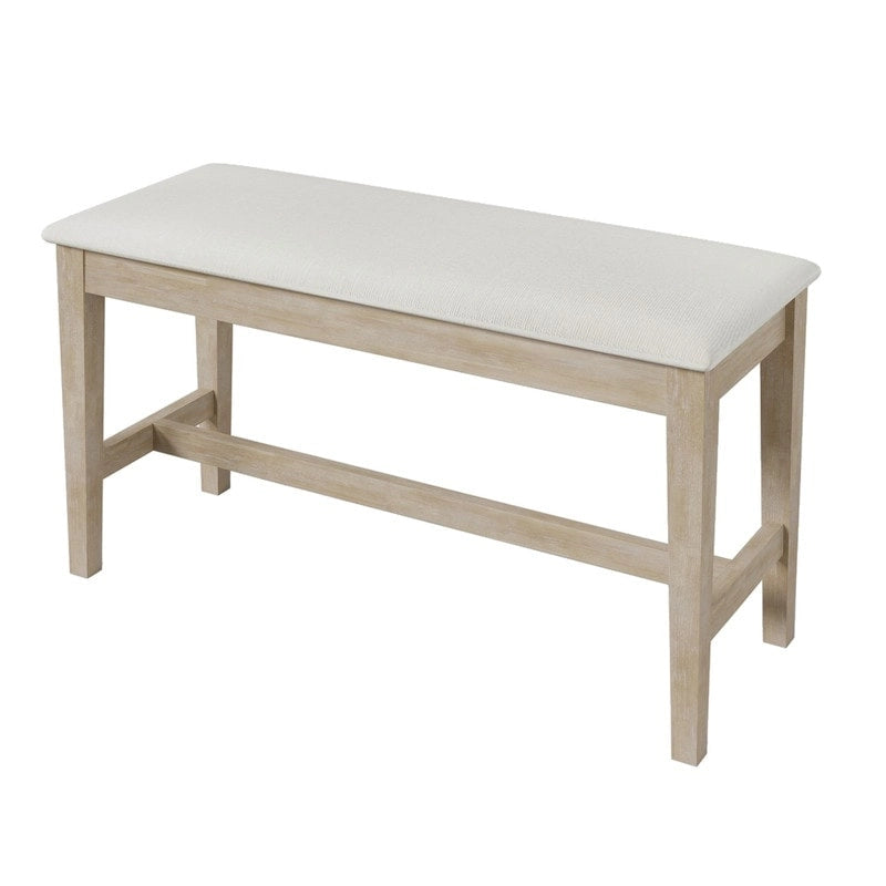 Ensemble de salle à manger demi-ronde en bois 6 pièces avec banc long et 4 chaises, style moderne