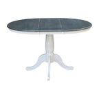 Table d'appoint ronde à pied central de 36 pouces avec rallonge de 12 pouces et 4 chaises Madrid