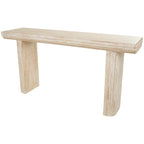 Wood Simplistic Console Table with Block Legs - Beige - Roche River Decor - 16Wx63Lx32H