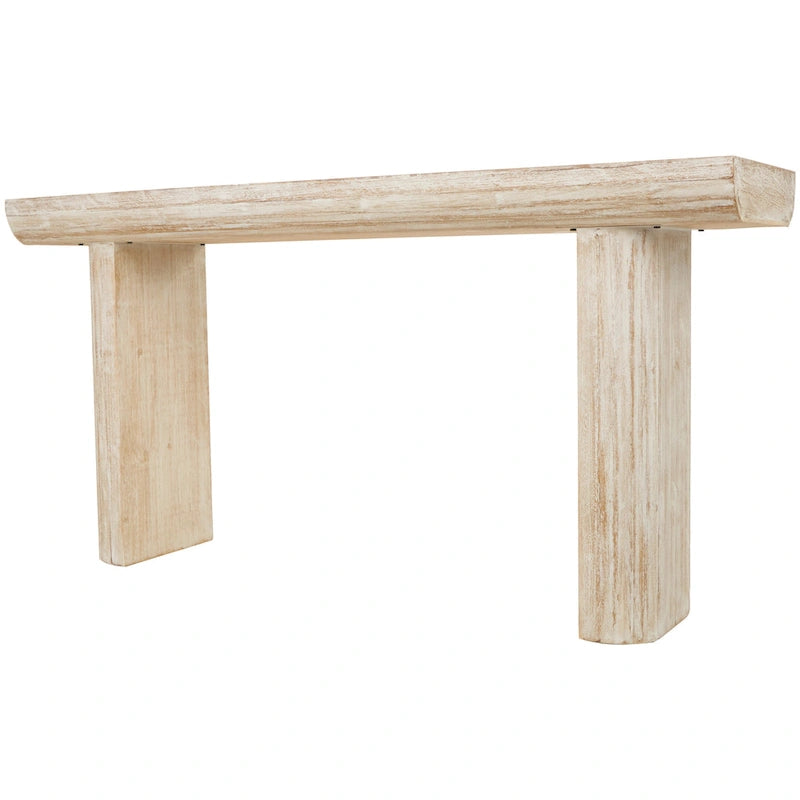 Console minimaliste en bois avec pieds blocs - Beige - Roche River Decor - 40,6 cm (L) x 160 cm (l) x 81,3 cm (H)