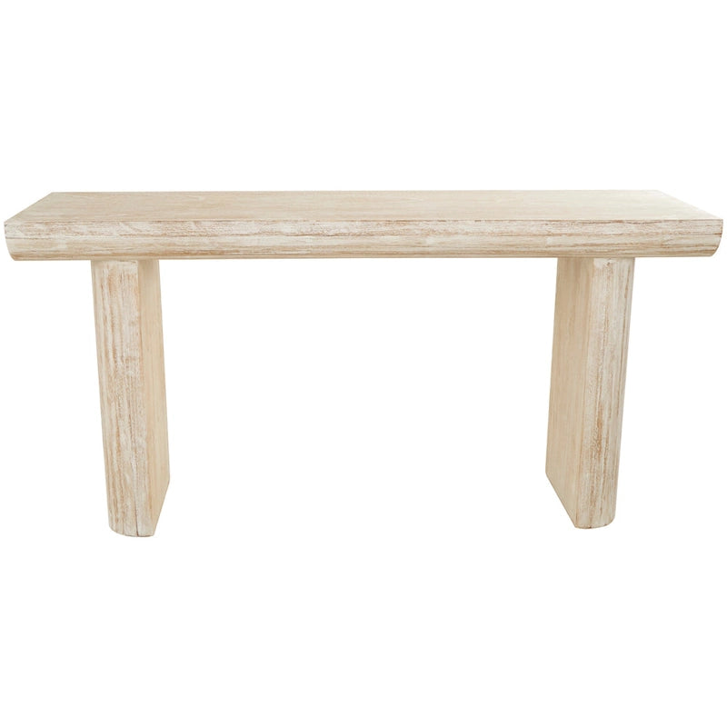 Console minimaliste en bois avec pieds blocs - Beige - Roche River Decor - 40,6 cm (L) x 160 cm (l) x 81,3 cm (H)