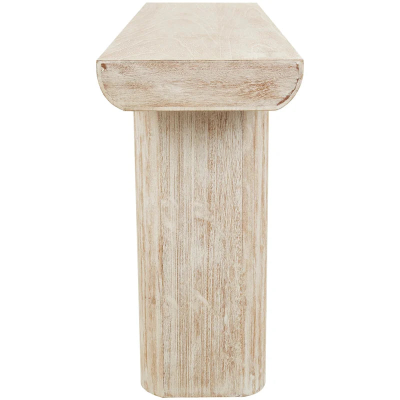 Console minimaliste en bois avec pieds blocs - Beige - Roche River Decor - 40,6 cm (L) x 160 cm (l) x 81,3 cm (H)