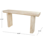 Console minimaliste en bois avec pieds blocs - Beige - Roche River Decor - 40,6 cm (L) x 160 cm (l) x 81,3 cm (H)