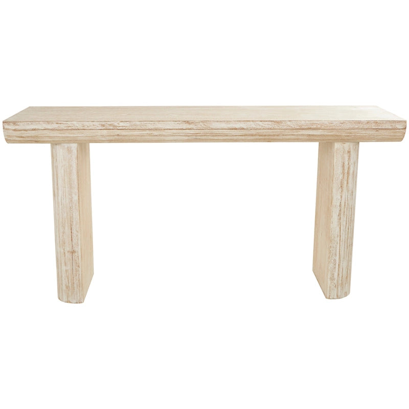 Console minimaliste en bois avec pieds blocs - Beige - Roche River Decor - 40,6 cm (L) x 160 cm (l) x 81,3 cm (H)