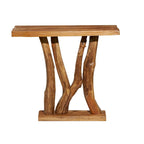 Console en teck massif à bords naturels, petite taille, marron - Roche River Decor - 35,5 cm (L) x 89 cm (l) x 81 cm (H)