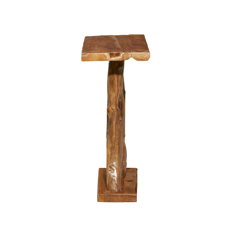 Console en teck massif à bords naturels, petite taille, marron - Roche River Decor - 35,5 cm (L) x 89 cm (l) x 81 cm (H)