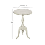 Petite table d'appoint en aluminium tourné, plateau martelé et pieds en volute - Argent - Roche River Decor - 38 cm (L) x 38 cm (l) x 56 cm (H)