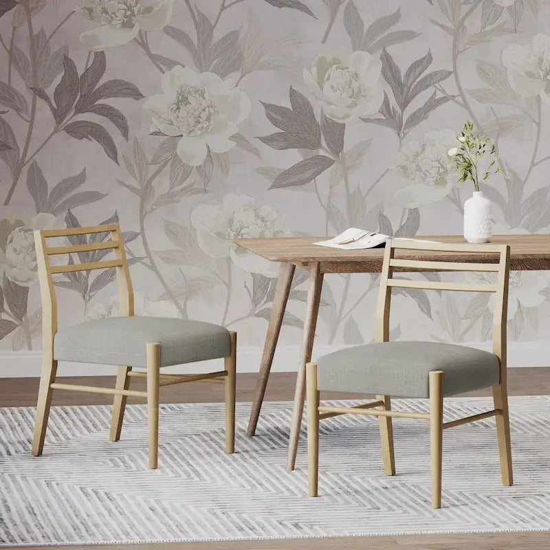 Chaises de salle à manger rembourrées en tissu fétuque et bois d'hévéa (lot de 2) par Christopher Knight Home