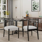 Fescue Fabric and Rubberwood Upholstered Dining Chairs (Set of 2) by Christopher Knight Home