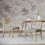 Chaises de salle à manger rembourrées en tissu fétuque et bois d'hévéa (lot de 2) par Christopher Knight Home