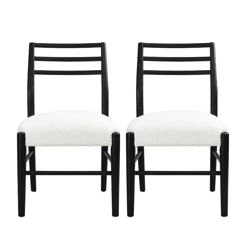 Chaises de salle à manger rembourrées en tissu fétuque et bois d'hévéa (lot de 2) par Christopher Knight Home