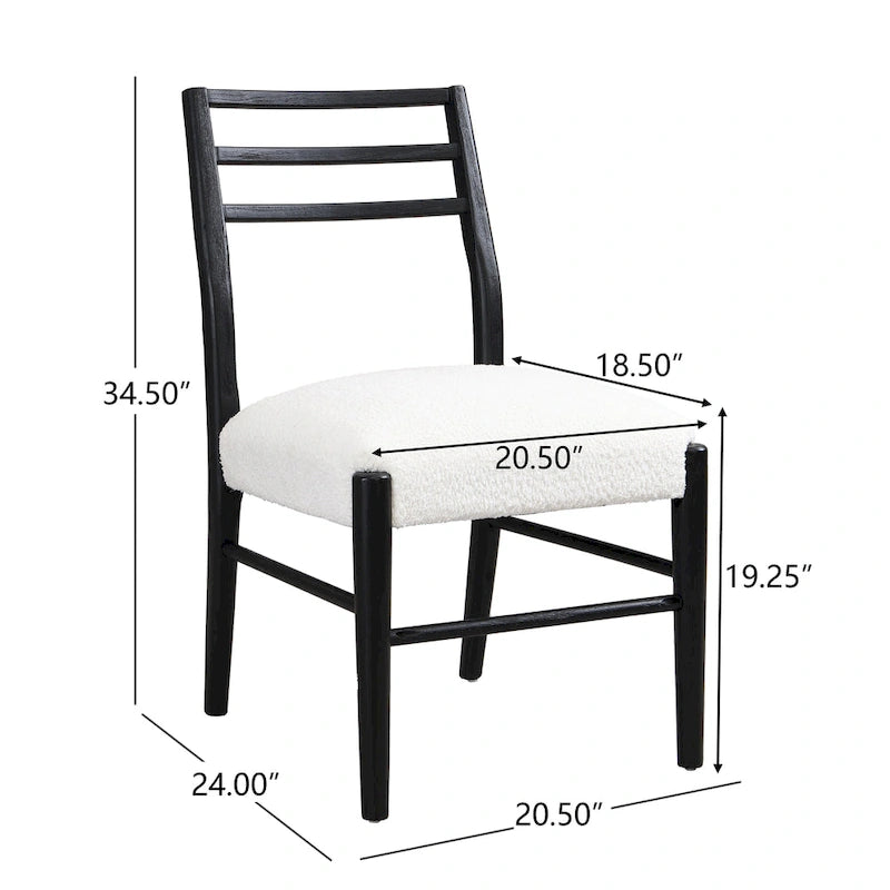 Chaises de salle à manger rembourrées en tissu fétuque et bois d'hévéa (lot de 2) par Christopher Knight Home