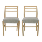 Chaises de salle à manger rembourrées en tissu fétuque et bois d'hévéa (lot de 2) par Christopher Knight Home