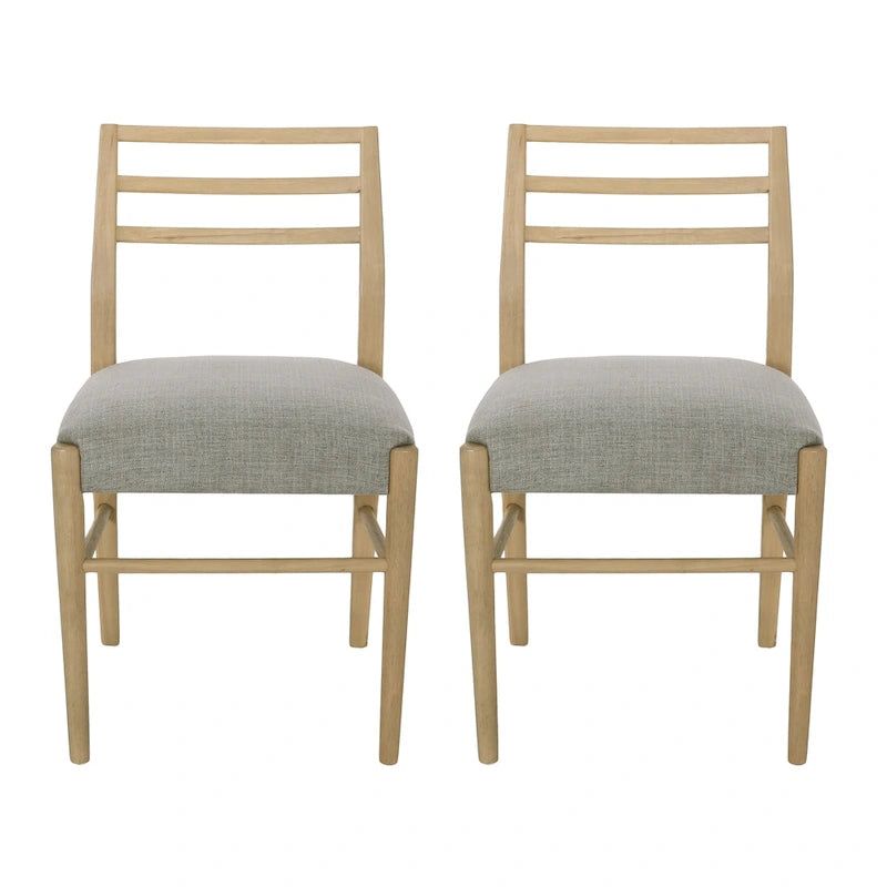 Chaises de salle à manger rembourrées en tissu fétuque et bois d'hévéa (lot de 2) par Christopher Knight Home