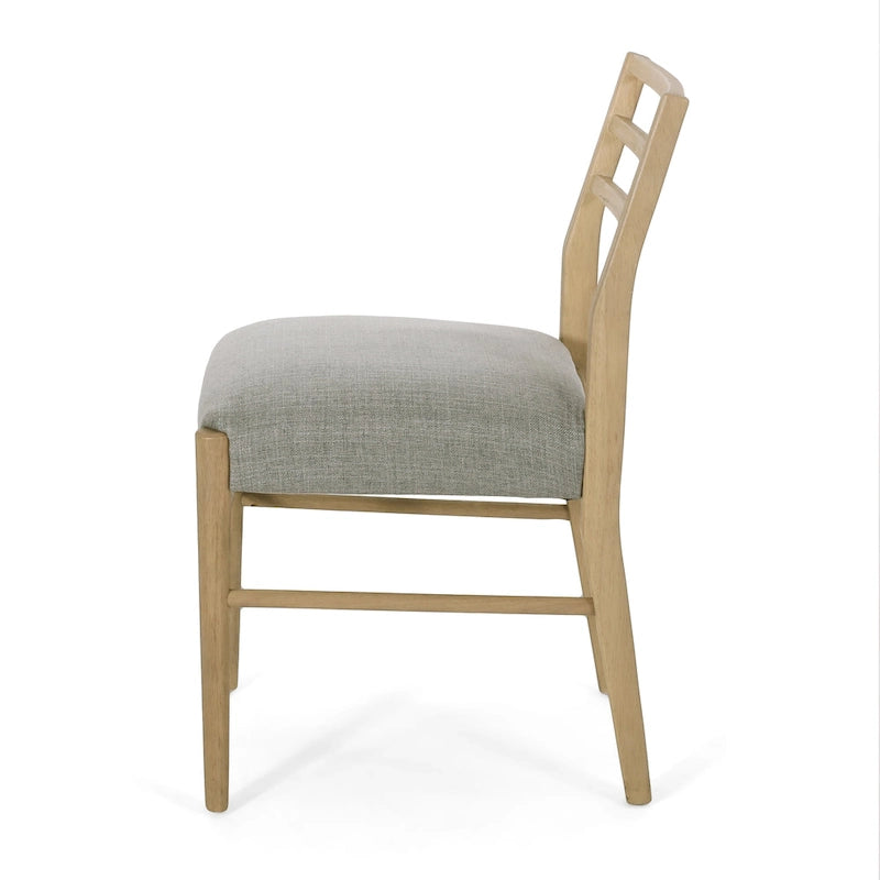 Chaises de salle à manger rembourrées en tissu fétuque et bois d'hévéa (lot de 2) par Christopher Knight Home