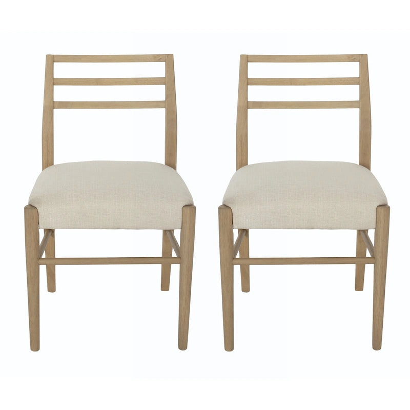 Chaises de salle à manger rembourrées en tissu fétuque et bois d'hévéa (lot de 2) par Christopher Knight Home