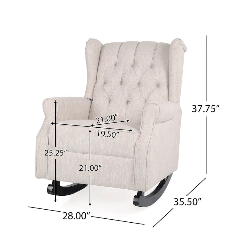 Fauteuil à bascule à oreilles capitonné en tissu Dobles de Christopher Knight Home