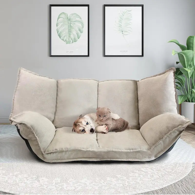 Canapé-lit moderne et confortable, ensemble futon mignon et réglable.