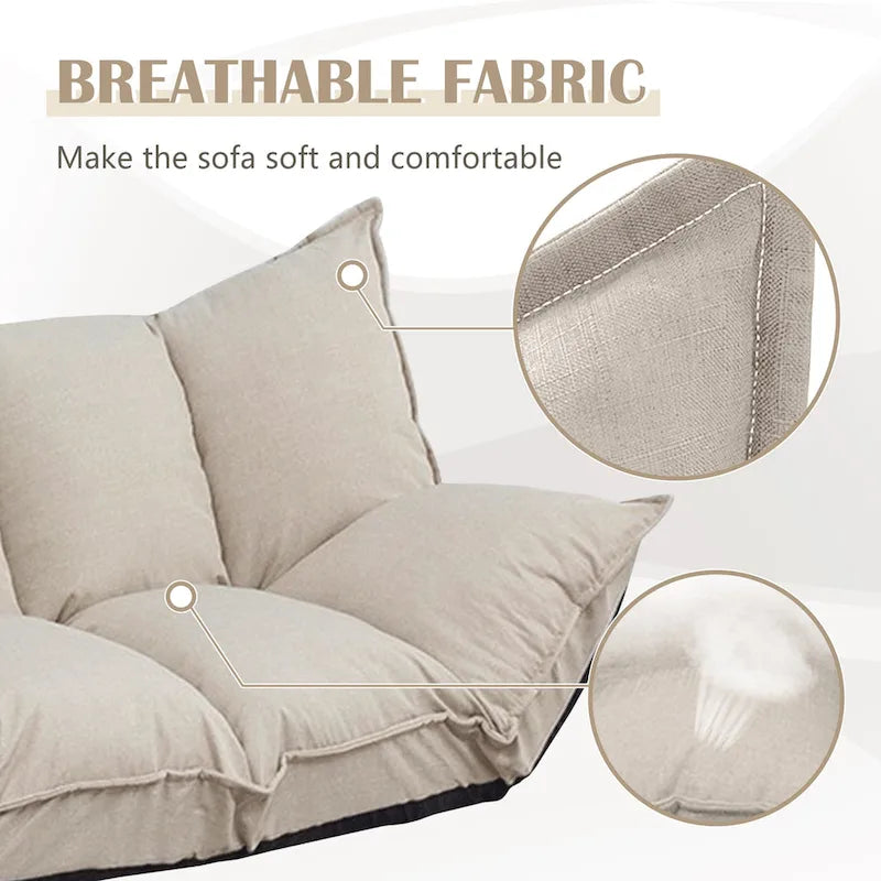 Canapé-lit moderne et confortable, ensemble futon mignon et réglable.