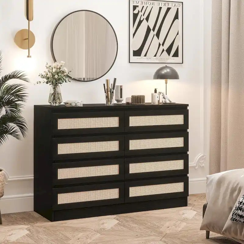Commode en rotin pour chambre à coucher