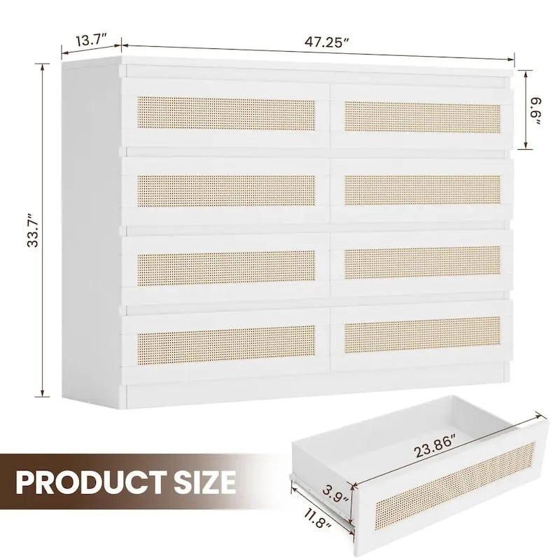 Commode en rotin pour chambre à coucher