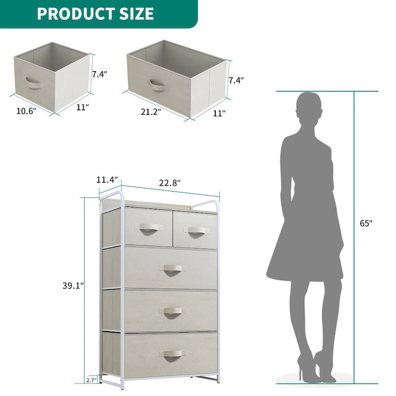 39,4 Meuble de rangement à 5 tiroirs