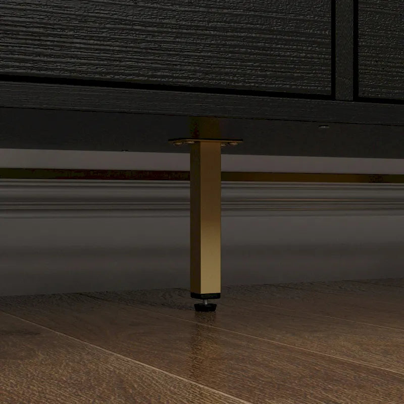 Commode polyvalente à 9 tiroirs - Noir et or élégants, coffre de qualité supérieure