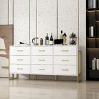 Commode polyvalente à 9 tiroirs - Noir et or élégants, coffre de qualité supérieure