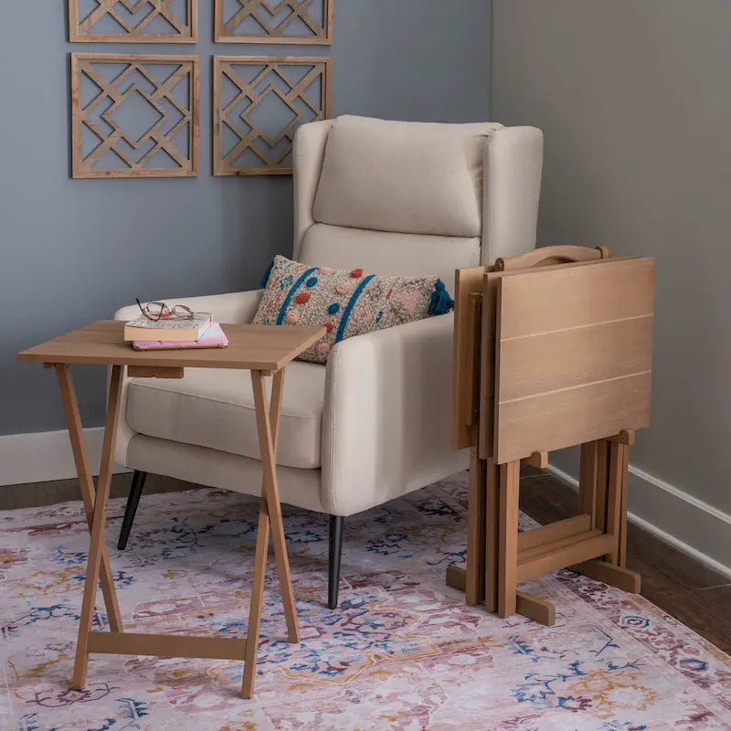 Acacia Driftwood Tray Table Set