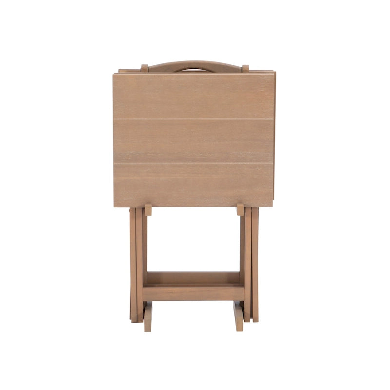 Ensemble de table et plateau en bois flotté d'acacia