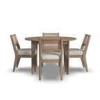 Ensemble de salle à manger Brentwood 5 pièces en bois brun comprenant une table ronde et des chaises à dossier en rotin - 47 x 30 x 47