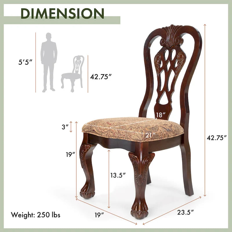 Chaises de salle à manger traditionnelles en bois Carpia (ensemble de 2) par Furniture of America
