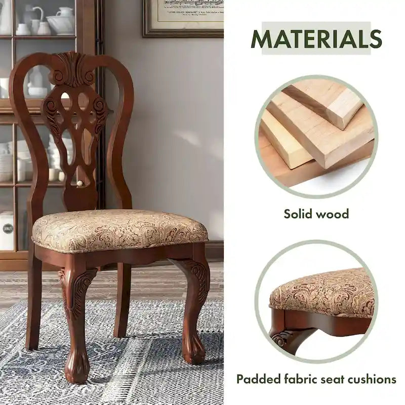 Chaises de salle à manger traditionnelles en bois Carpia (ensemble de 2) par Furniture of America